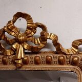 Antique gilded and lacquered mirror, original Napoleon III