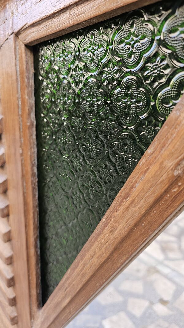 Ancien comptoir de boutique en teck birman