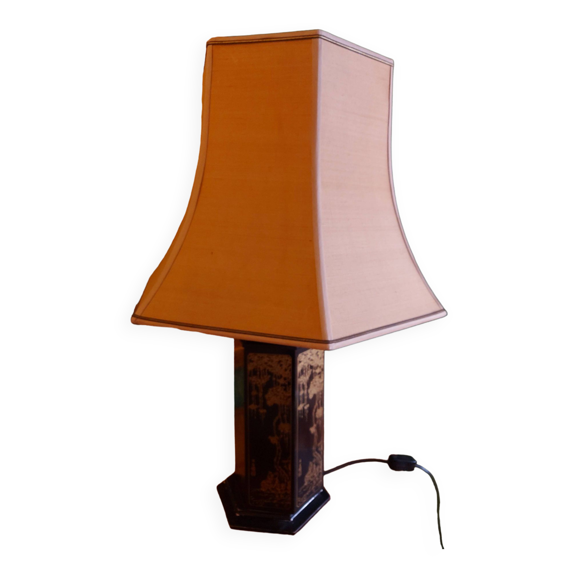 Lampe pagode , abat jour soie