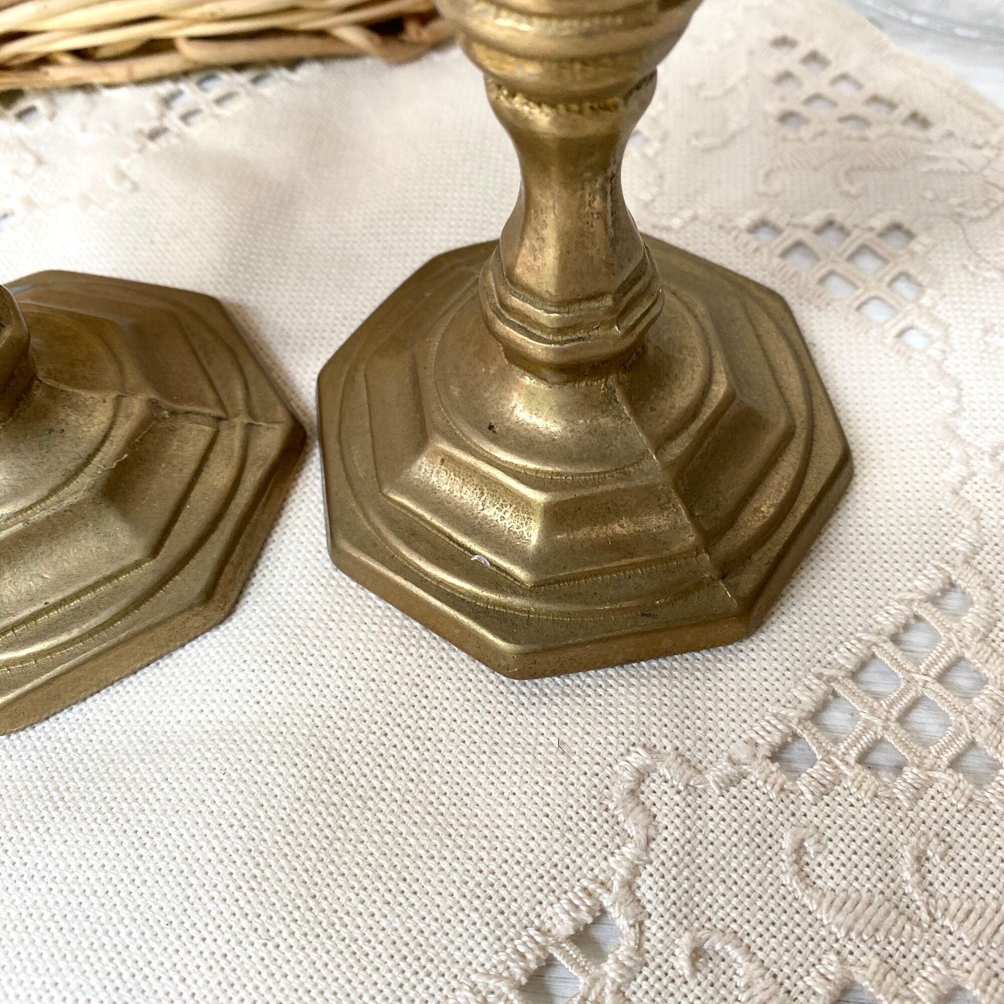 Pair of Nijhof Holland brass candle holders