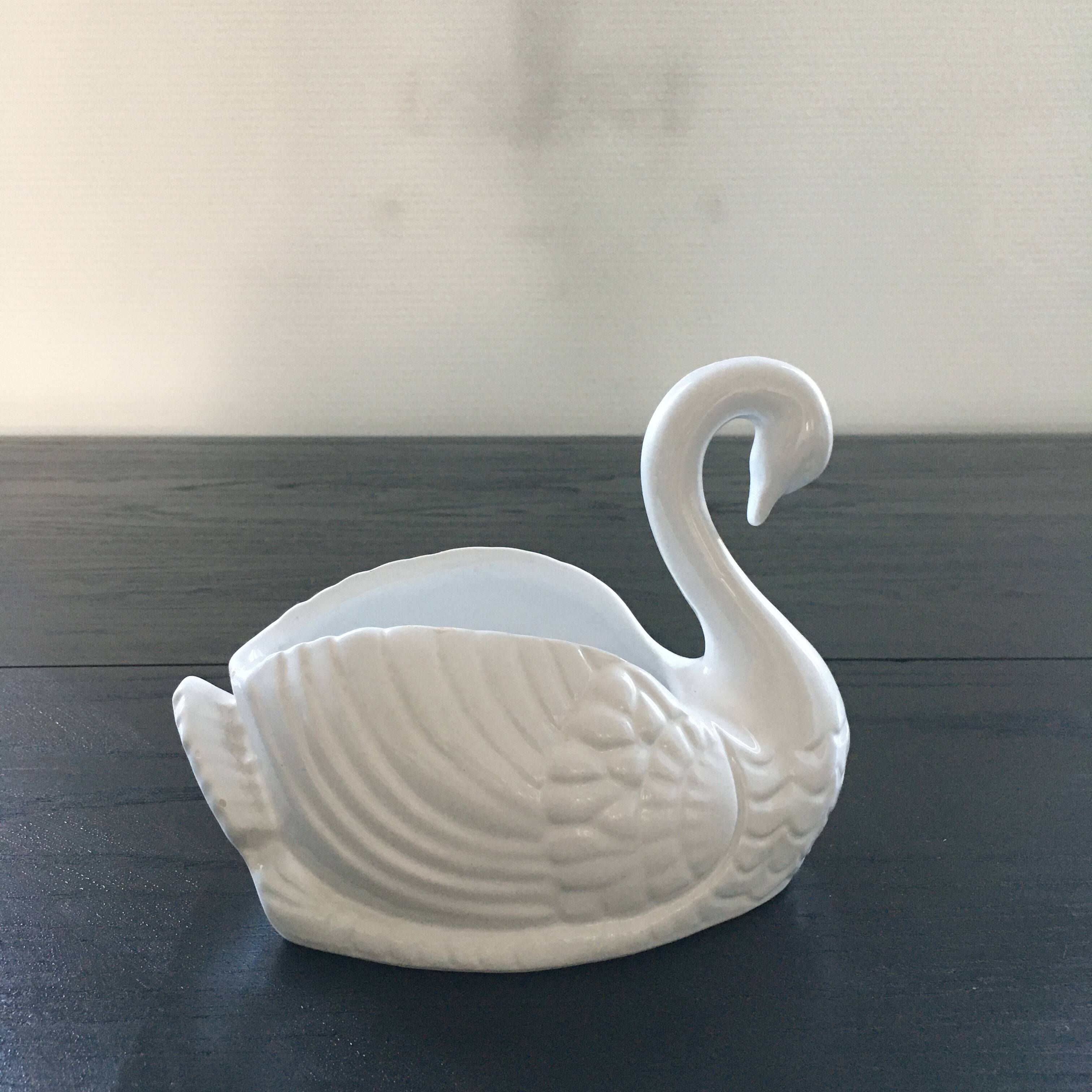 Vide poche cygne blanc