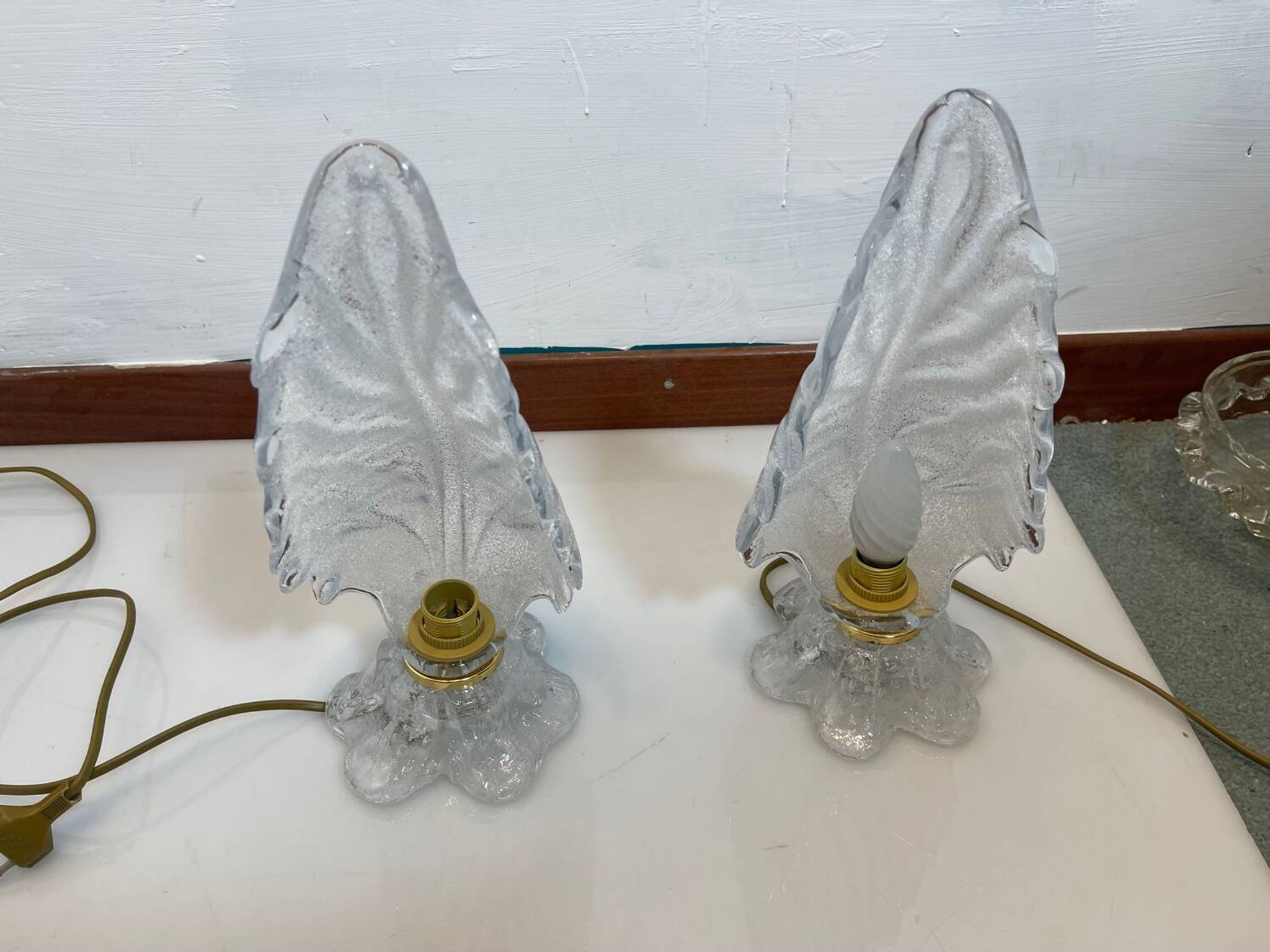 Murano Glass Table Lamps Set of 2