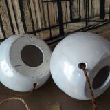 Ceramic lamp foot, iridescent white