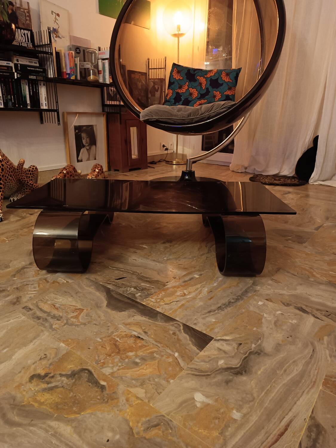 Vintage plexiglass coffee table