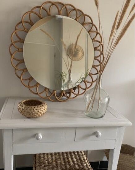 1960 Rattan Mirror