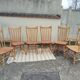 Set of 6 western bistro chairs, including 2 with armrests.