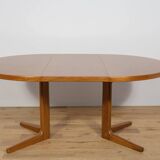 Mid-Century Round Teak Extendable Dining Table from Vejle Mobelfabrik