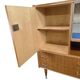 Buffet, meuble bar vitré vintage en bois