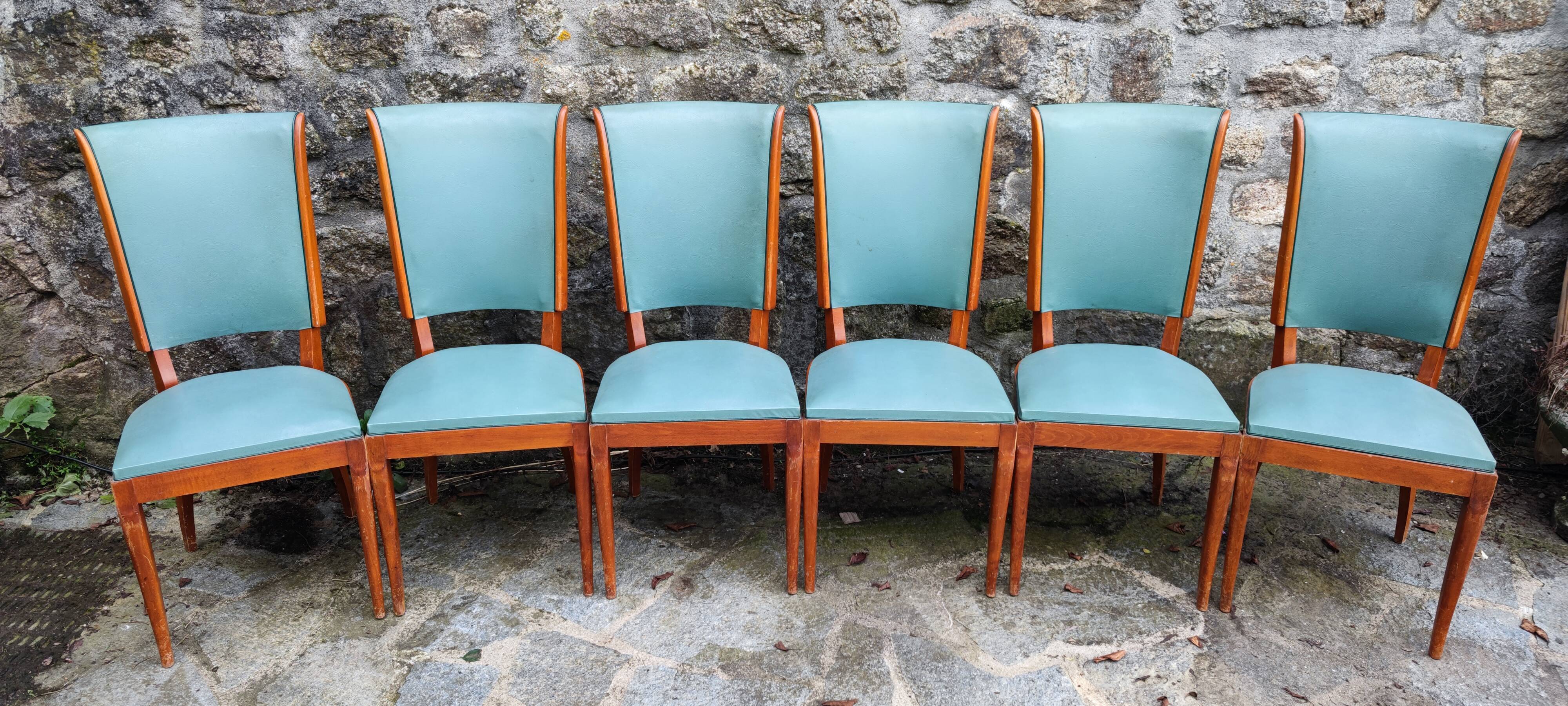 6 art deco chairs 1940