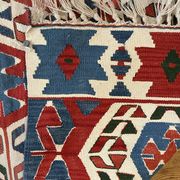 Ancient Turkish Kilim rug handwoven – geometric patterns 98x96 cm