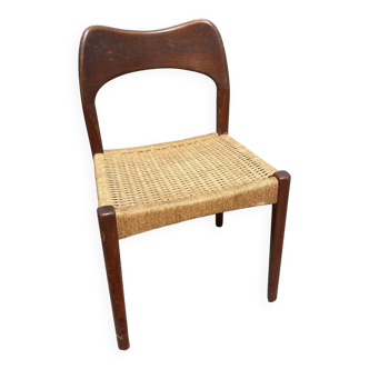 Vintage Danish model 75 teak chair by Niels O. Møller for JL Moller, 1950s