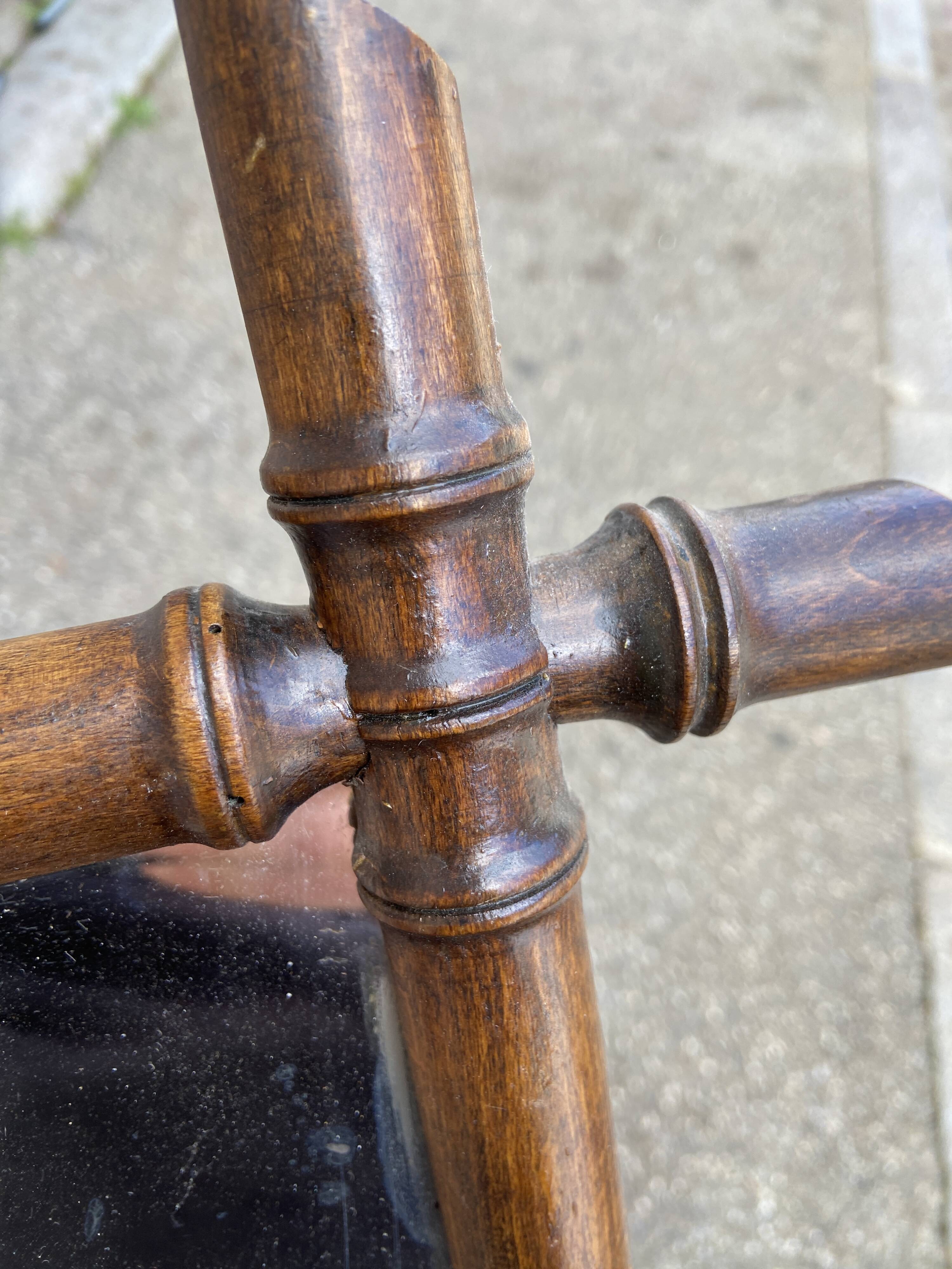 small vintage mirror mirror Faux bamboo French Mirror 1920s