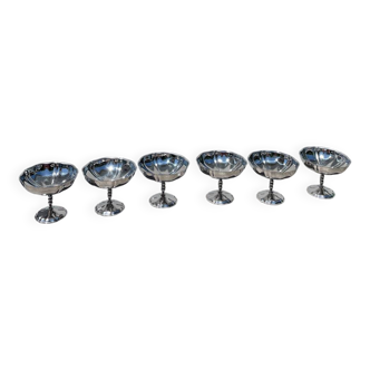 6 grandes coupes en inox 1970