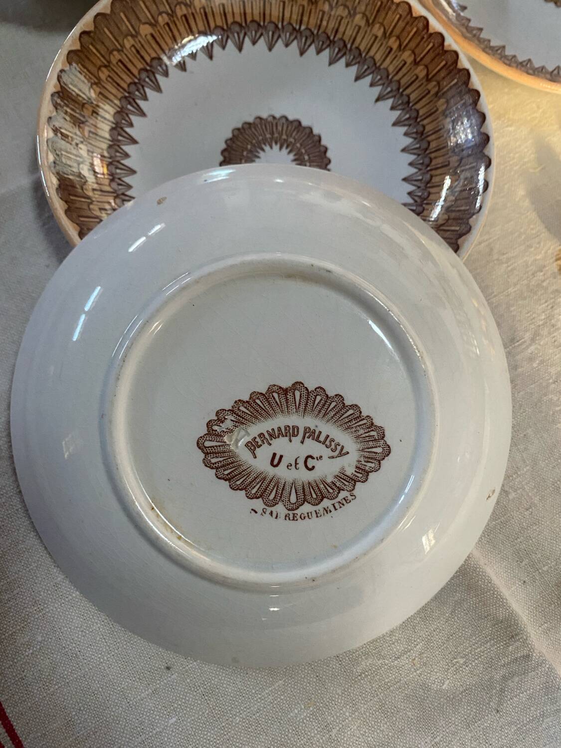 5 old porcelain bowls U et Cie Sarreguemines
