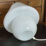 White opaline mushroom lamp from the 70s