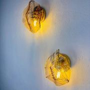 Pair of "Leaf" Murano pink glass wall sconces, Italy, 1970s