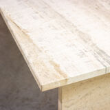 Architectural coffee table from the 70s in modernist travertine