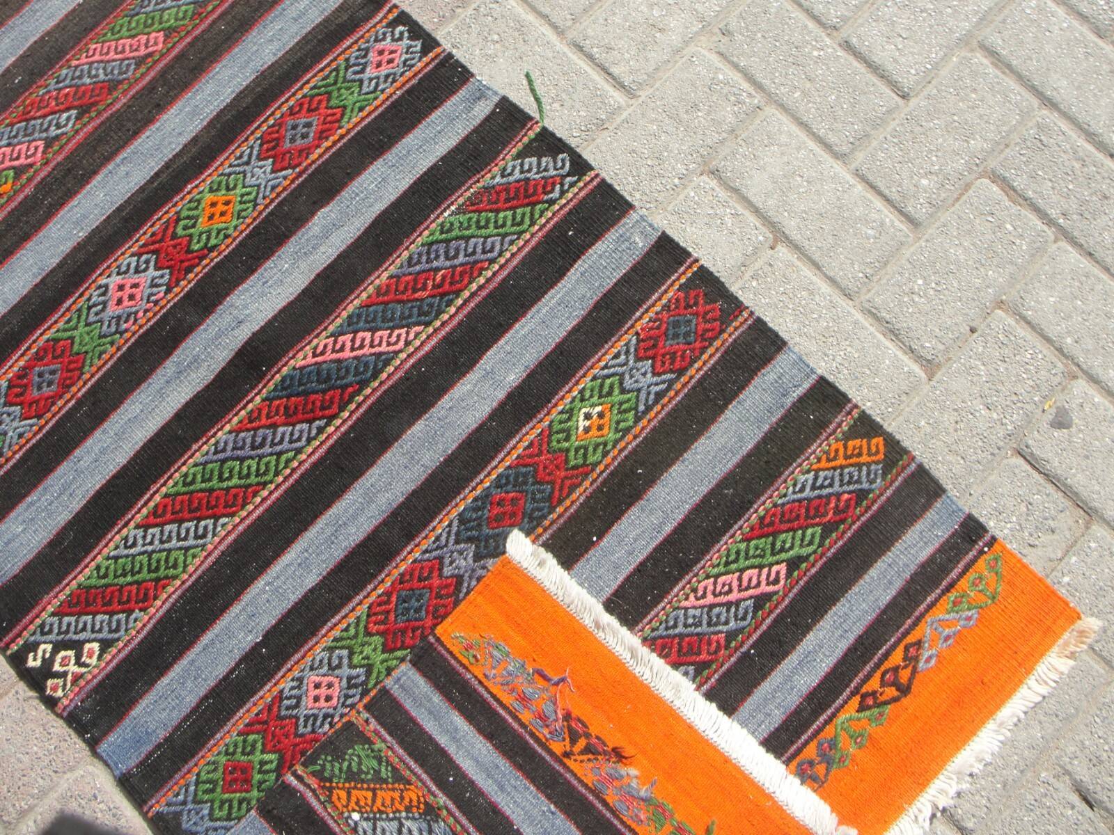 3x5 Anatolian Kilim rug - Geometric design Kilim handmade rugs