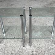 2 vintage 1980 rectangular sofa ends 2 translucent trays round tube