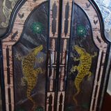 Bali furniture (sideboard) in polychromed banana leaves 54 x 91 x 38 cm