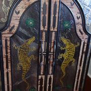 Bali furniture (sideboard) in polychromed banana leaves 54 x 91 x 38 cm
