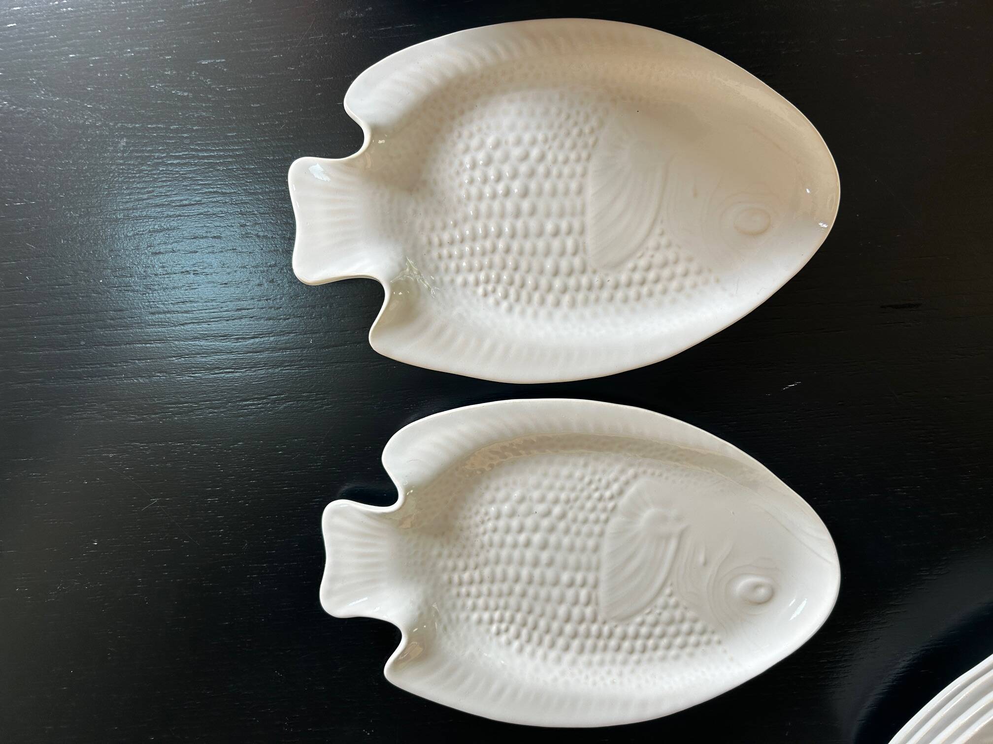 porcelain fish plate and platter