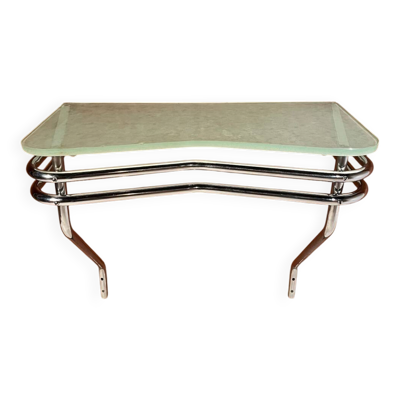 Console acier et verre givré