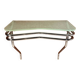 Frosted glass and steel console