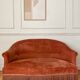 Pink velvet sofa