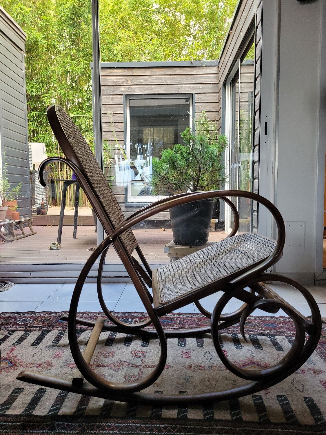 Rocking chair wood and cane