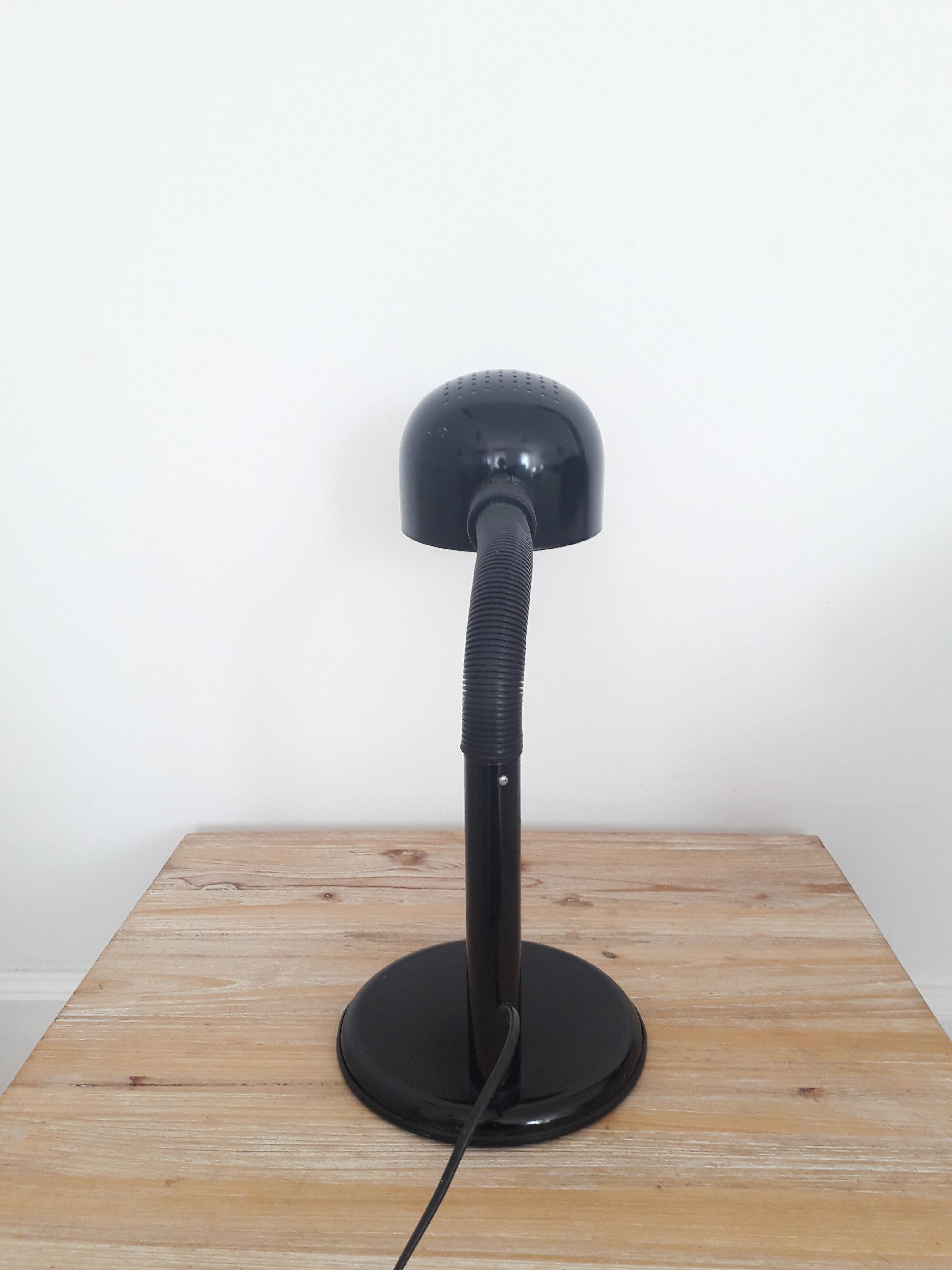 Vintage desk lamp-alda -sweden-typ 1+4a-black lacquered metal-1970