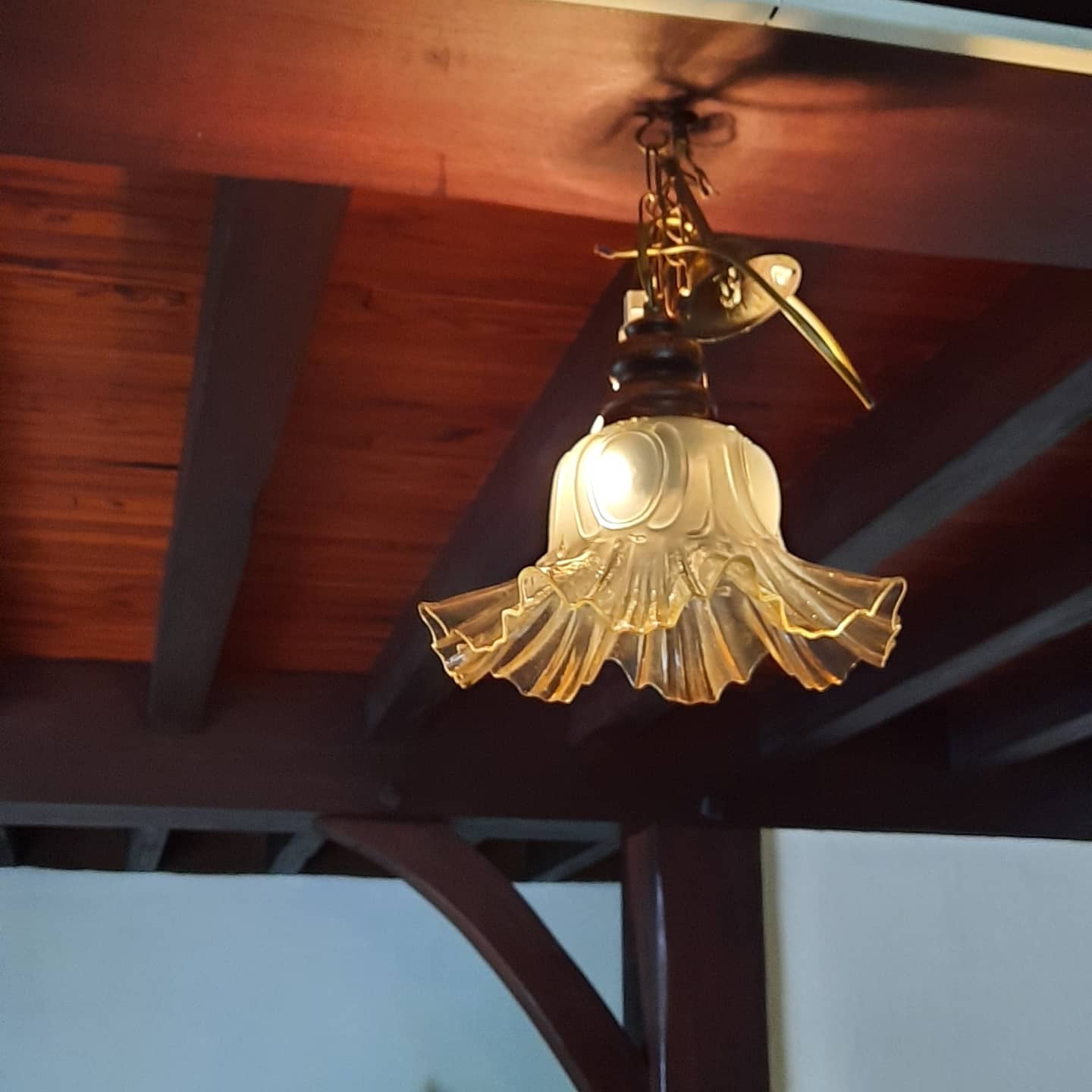 Suspension en verre  forme tulipe