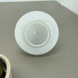 Round red wall light in metal and opaline glass in the Stilnovo style, 20 cm, Italy, 1960s