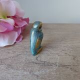 Miniature Chouette Grecque en Laiton Bleue et Dorée, Miniature Chouette de la Sagesse