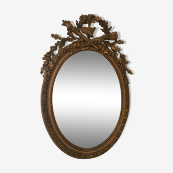 Old Oval Mirror Louis XVI Style