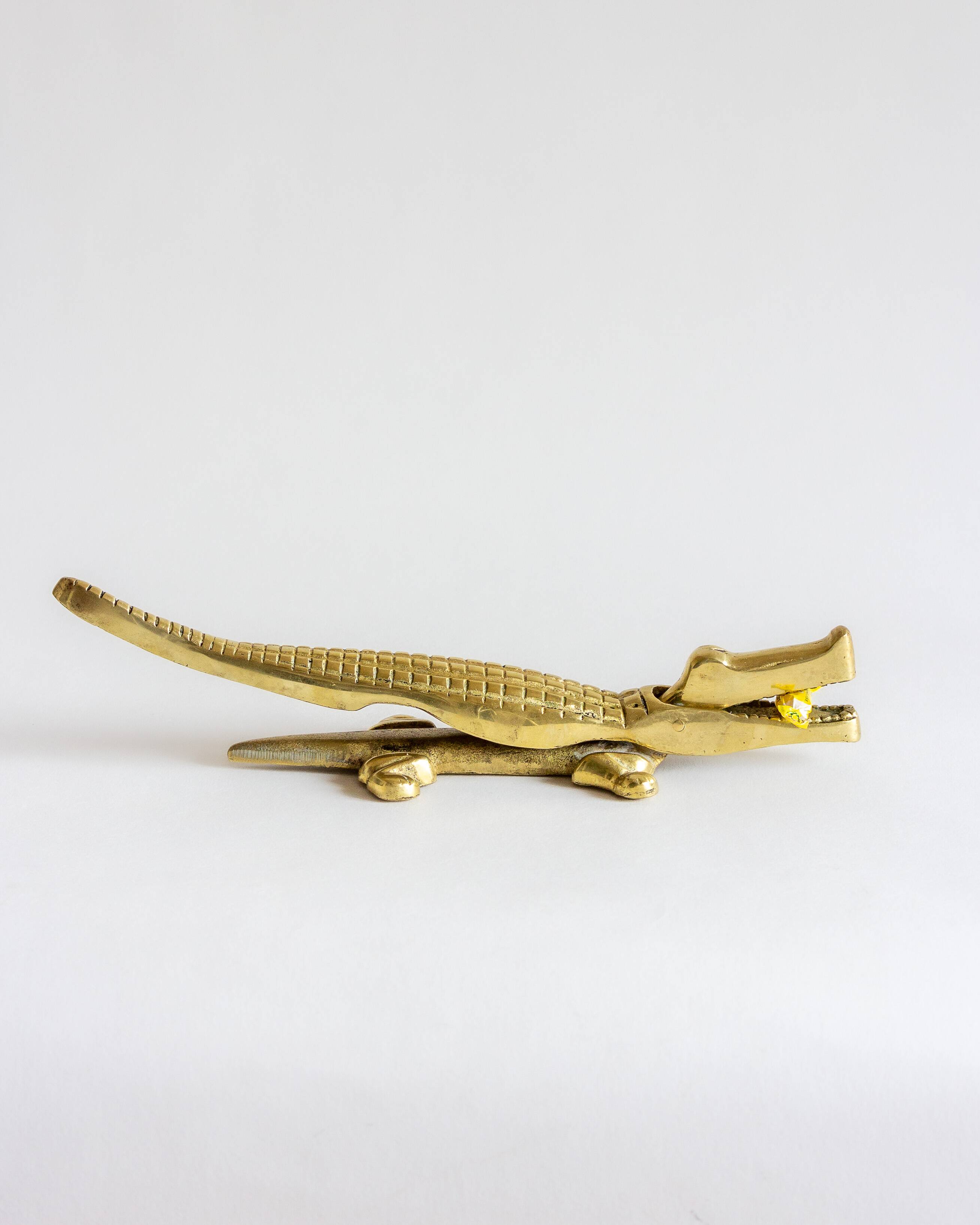 XL crocodile-shaped nutcracker, brass, 60s/70s