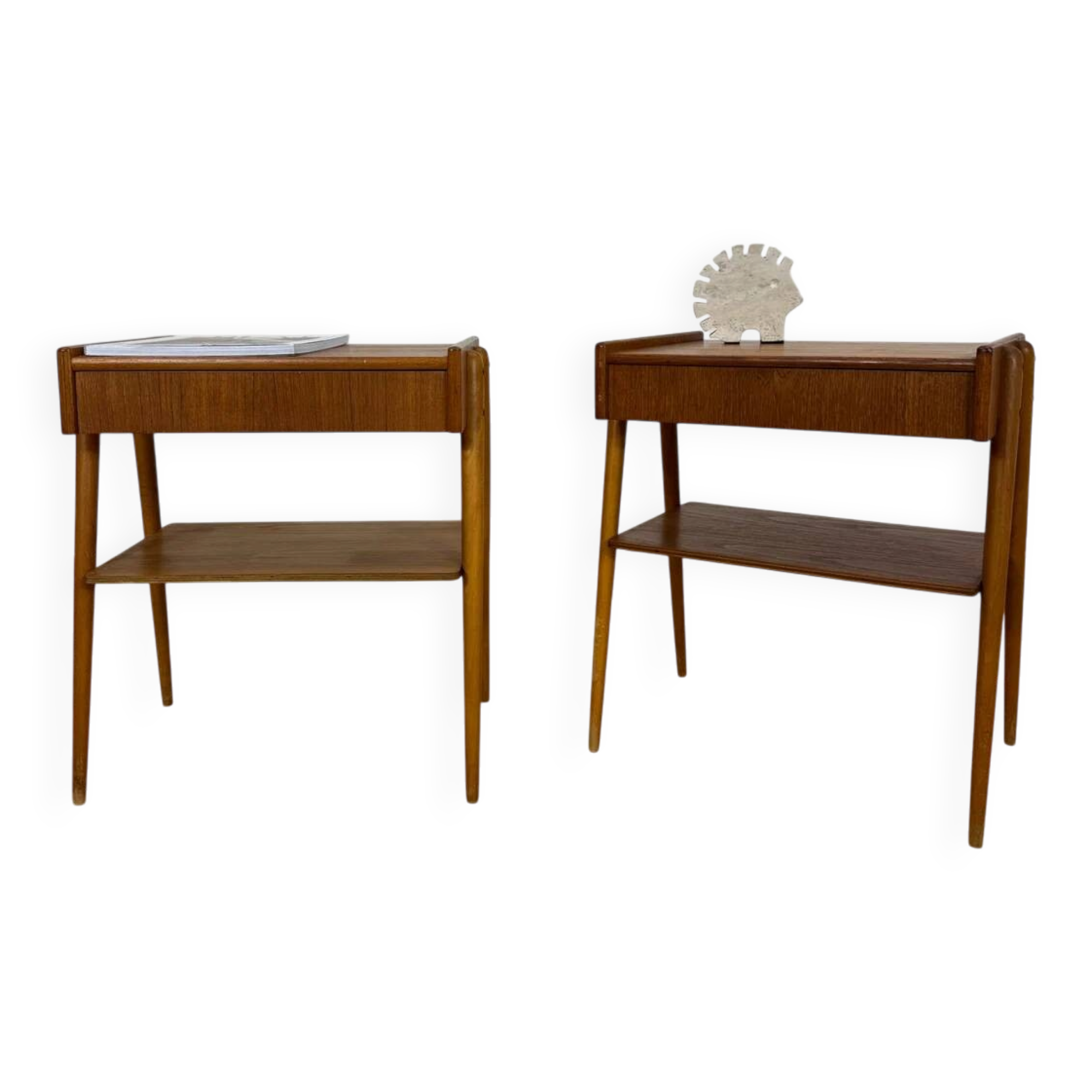 Pair of teak bedside tables by AB Carlström, 1960