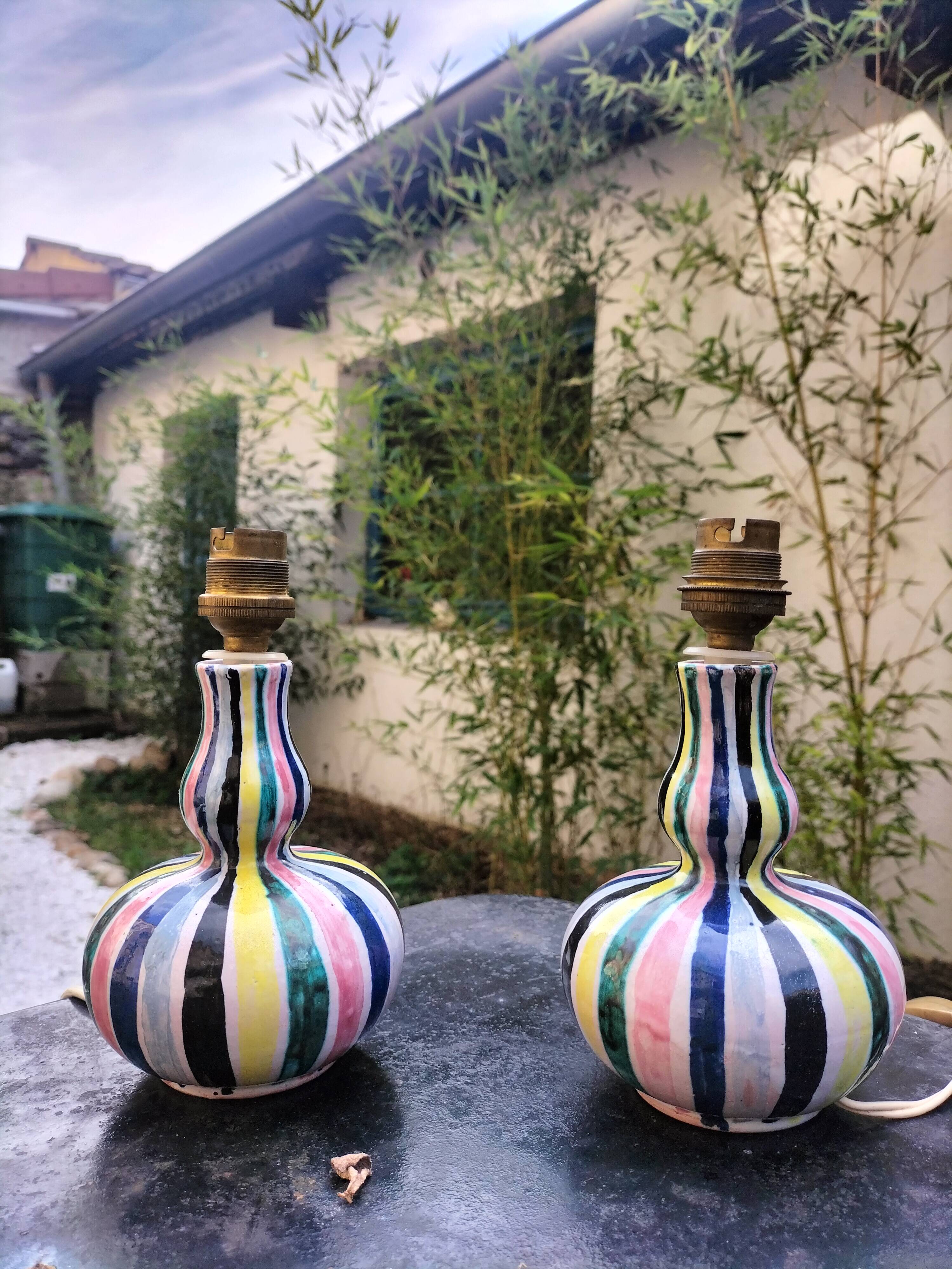 Pair of ceramic lamps “Allix” (Michel Alexandrov)