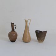 Collection of 3 ceramic vases by Gunnar Nylund Rörstrand Sweden, 1950s.