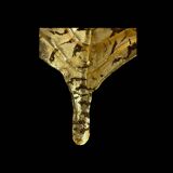 Large Pair of Murano Gilded Glass Leaf Wall Lights - Italy Circa 1980 H 67 cm