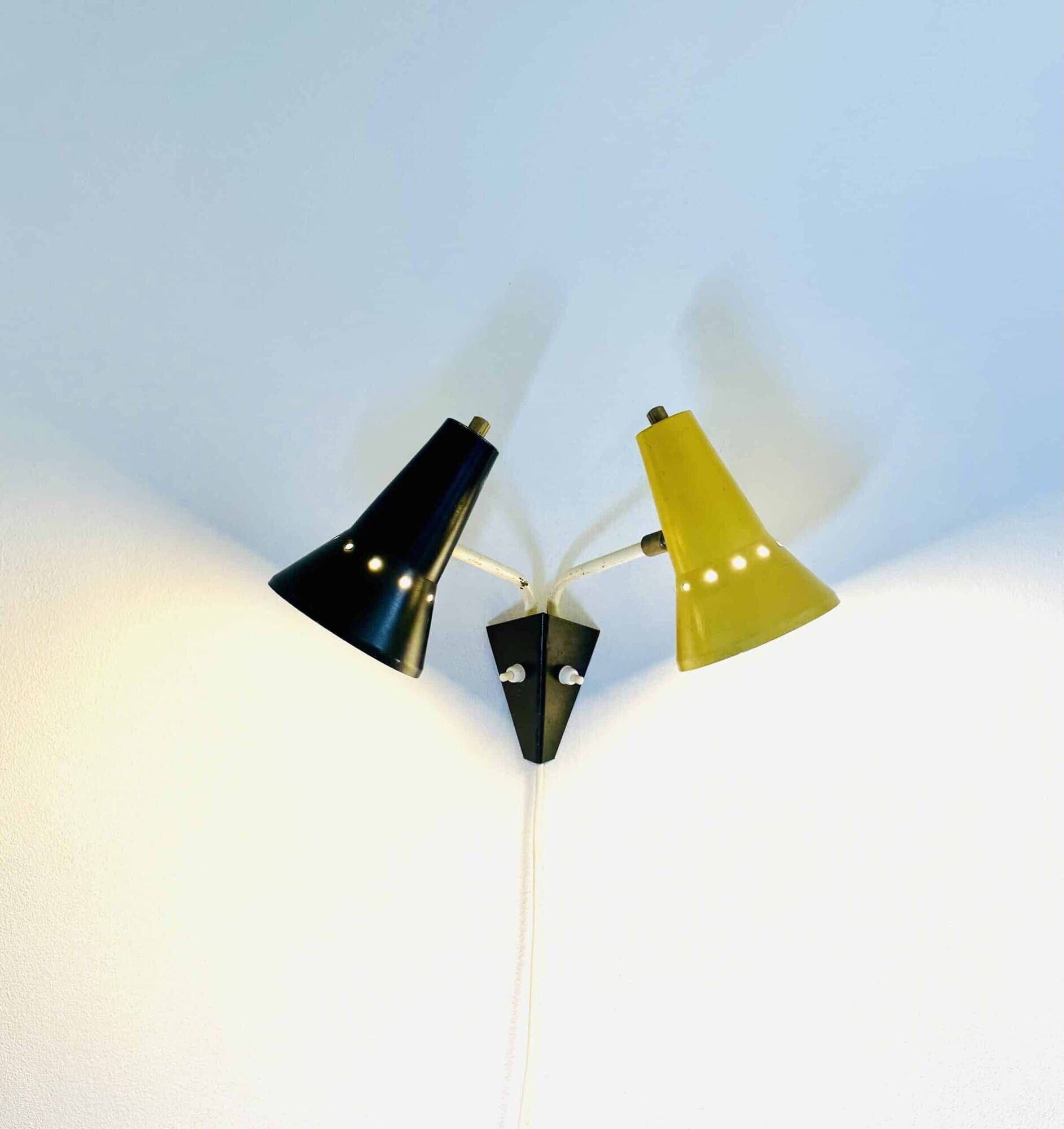 Double Cone Wall Lamp By J.J.M. Hoogervorst For Anvia Nederland, The Netherlands Early 1950S