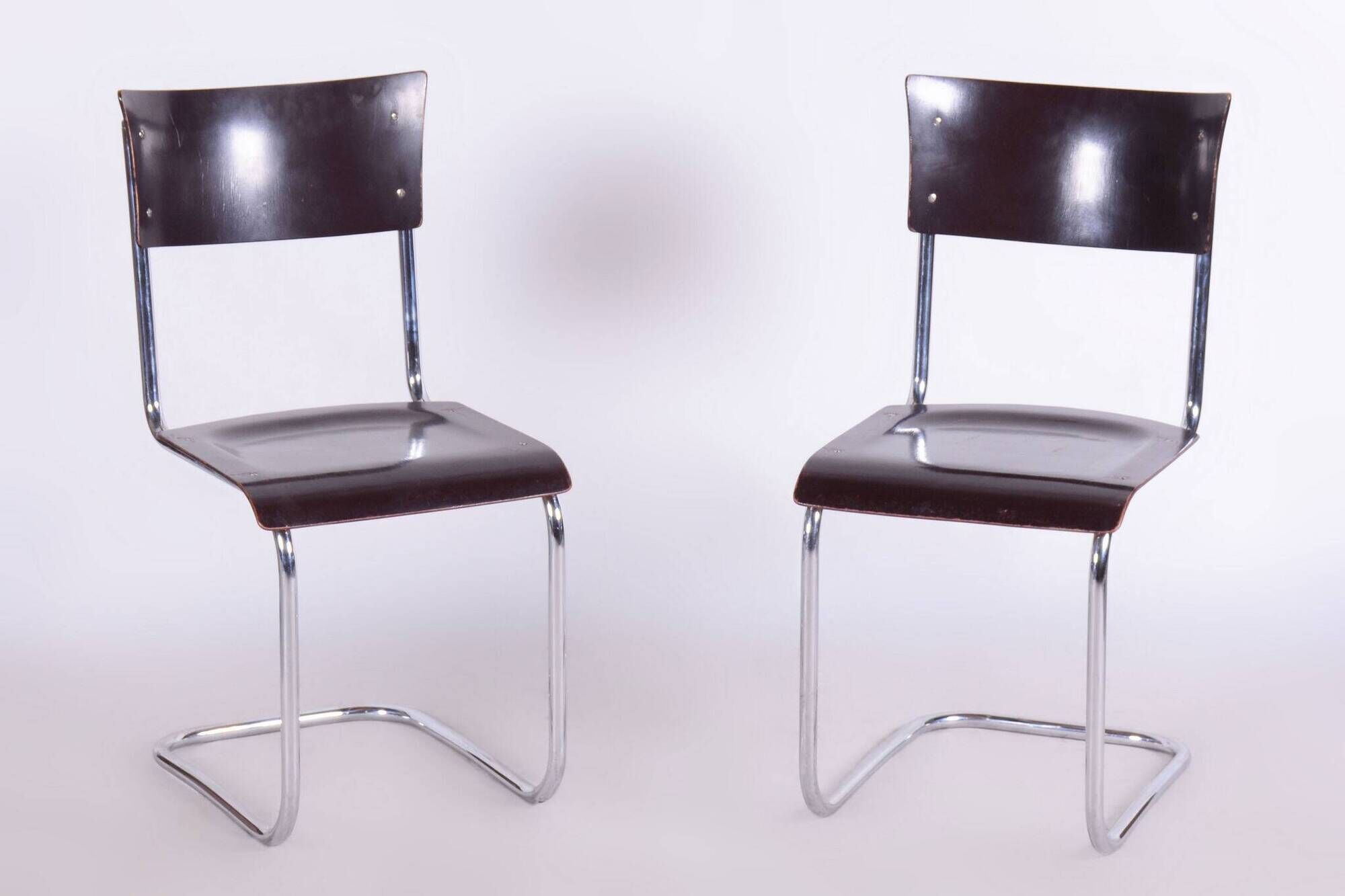 Set of 4 Restored Bauhaus Chairs, Mart Stam, Robert Slezak, Czechia, 1930s
