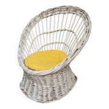 Fauteuil corbeille en rotin de 1980
