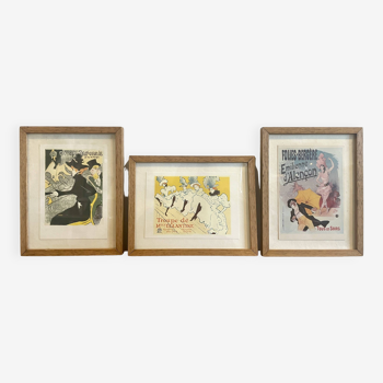 3 framed posters from Les Maitres de l'poster - Cheret - Toulouse Lautrec