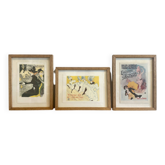 3 framed posters from Les Maitres de l'poster - Cheret - Toulouse Lautrec