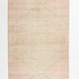 Dusty beige handmade runner rug
