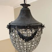 Antique Belgium Beaded Acorn Chandelier