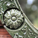 Oval green ceramic mirror - 73x51cm