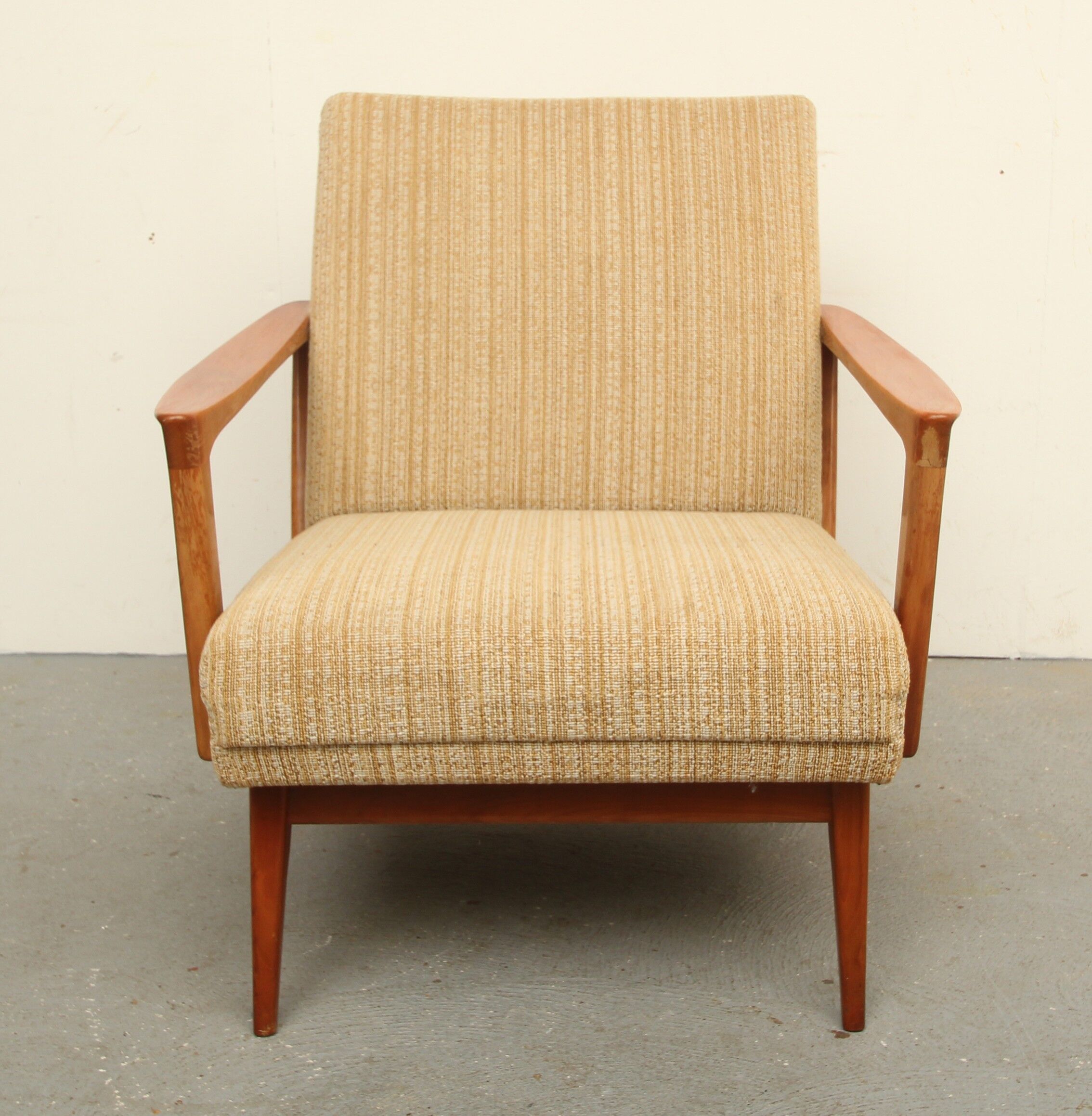 1950s armchair cherrywood in beige