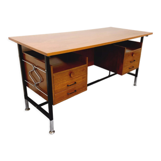 Bureau de direction vintage moderniste en palissandre années 60